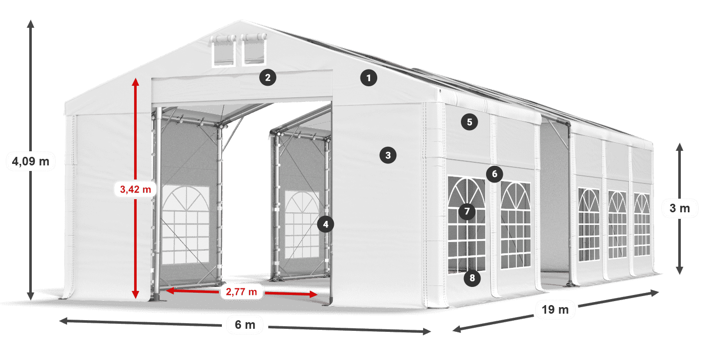 Krov: MS T 580 PVC Zidovi: FR 620 PVC Legenda od 3 m