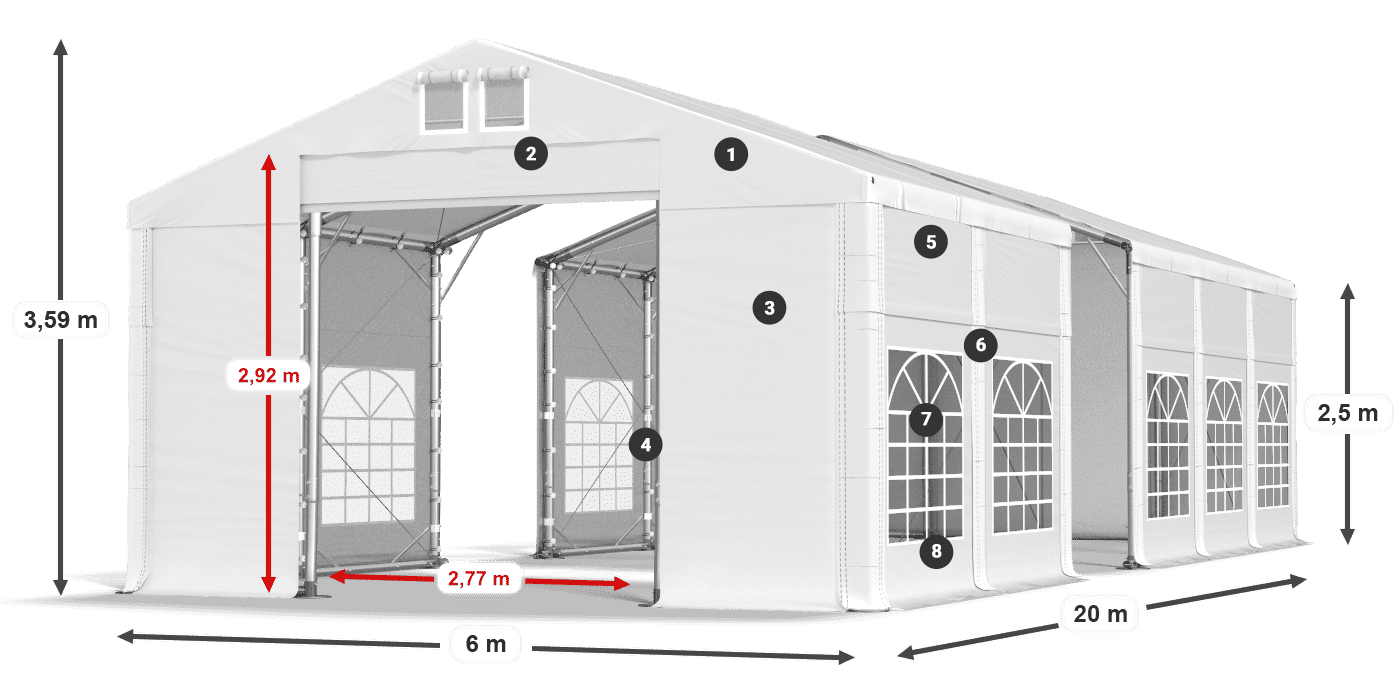 Krov: SD 560 PVC Zidovi: FR 620 PVC legenda 2,5 m