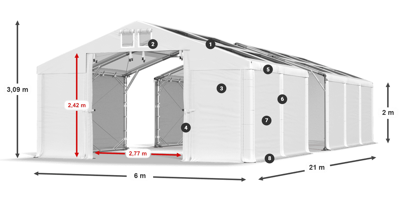 Krov: MS T 580 PVC Zidovi: SD 500 PVC Legenda od 2 m