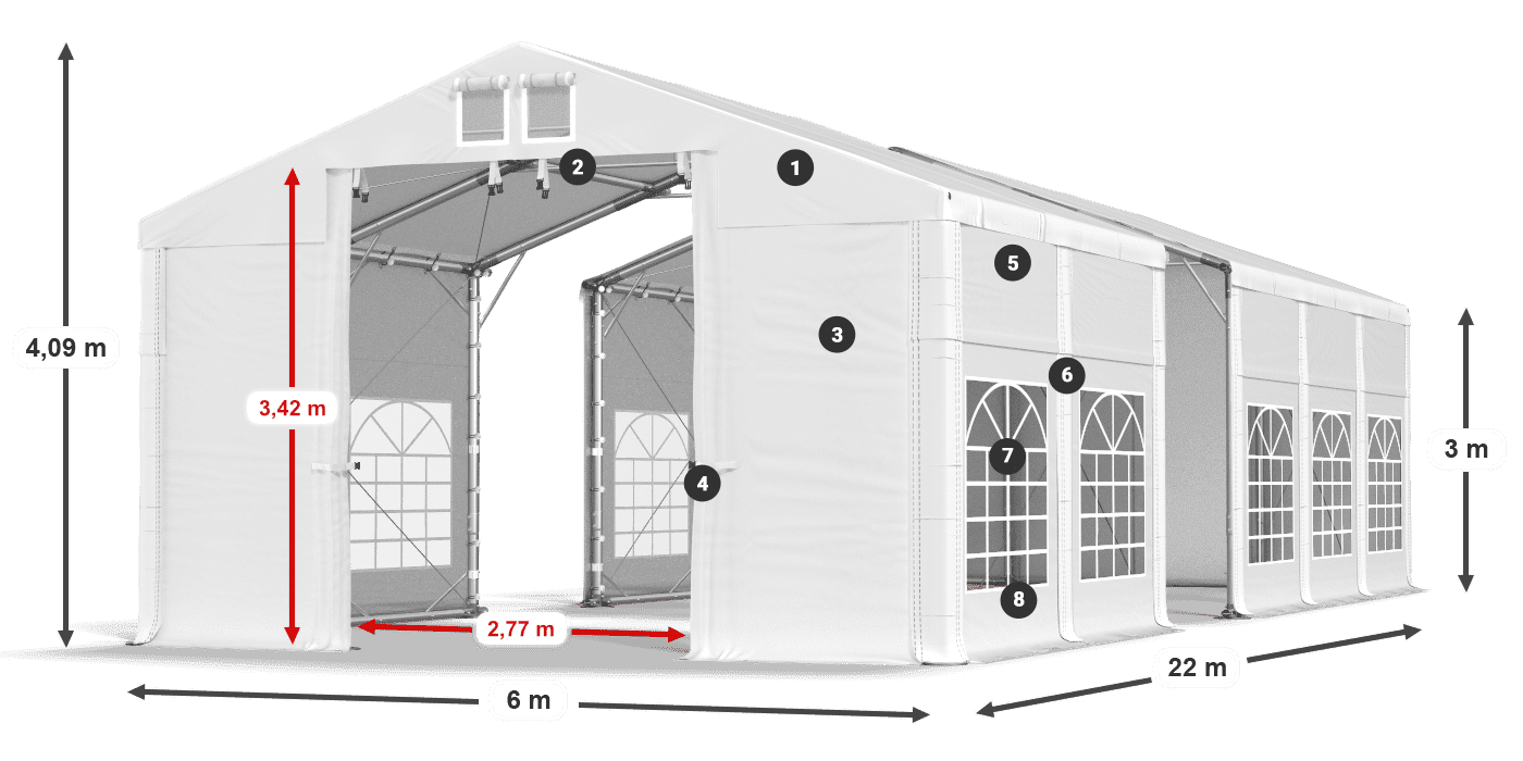 Krov: FR 620 PVC Zidovi: SD 500 PVC Legenda od 3 m