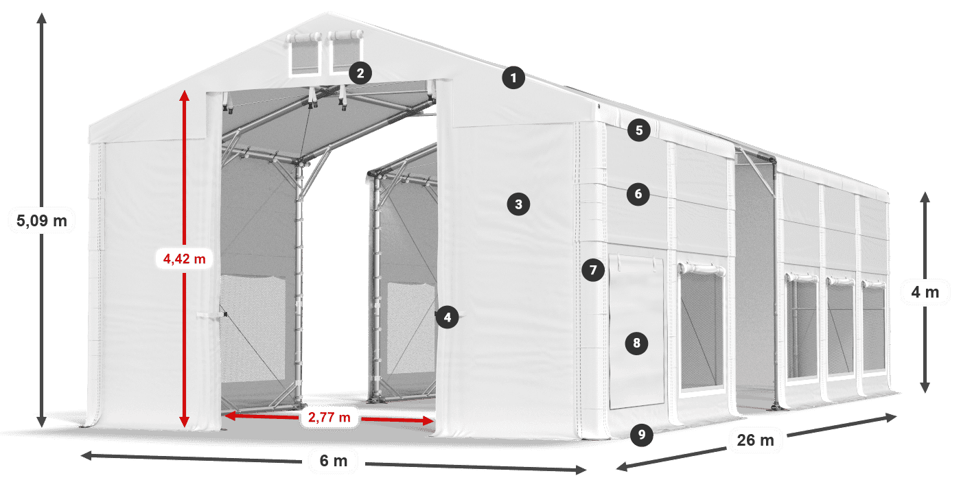 Krov: FR 620 PVC Zidovi: SD 500 PVC Legenda od 4 m