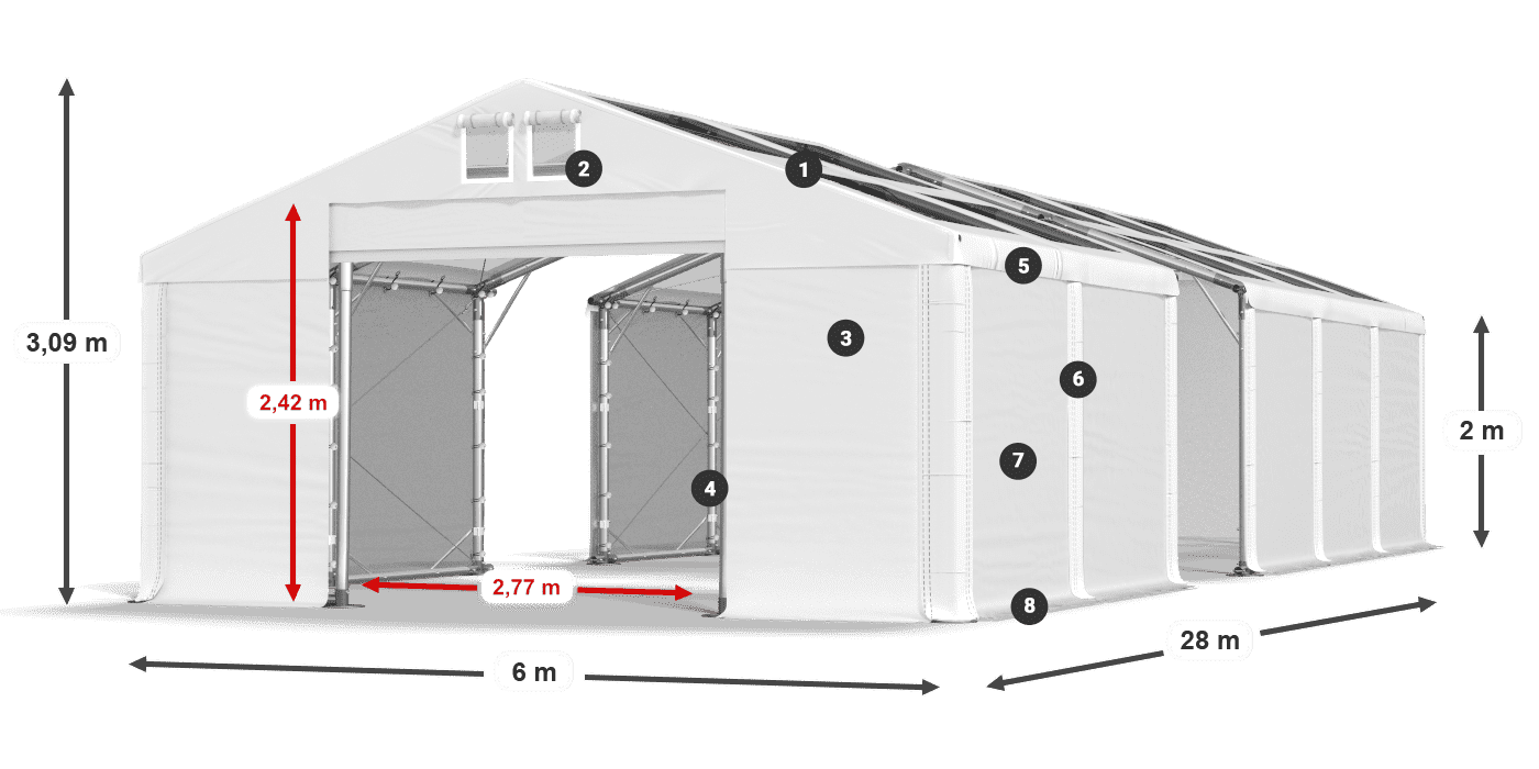 Krov: MS T 580 PVC Zidovi: FR 620 PVC Legenda od 2 m