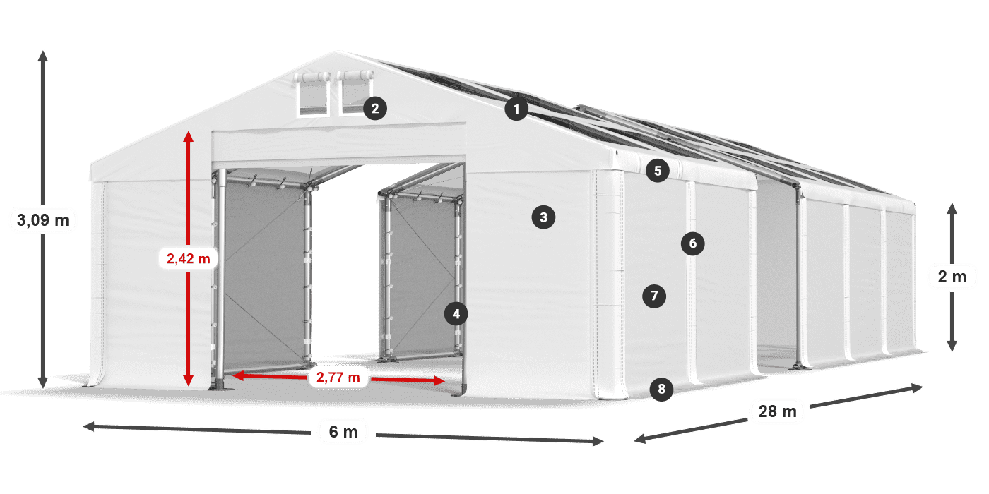 Krov: MS T 580 PVC Zidovi: FR 620 PVC Legenda od 2 m