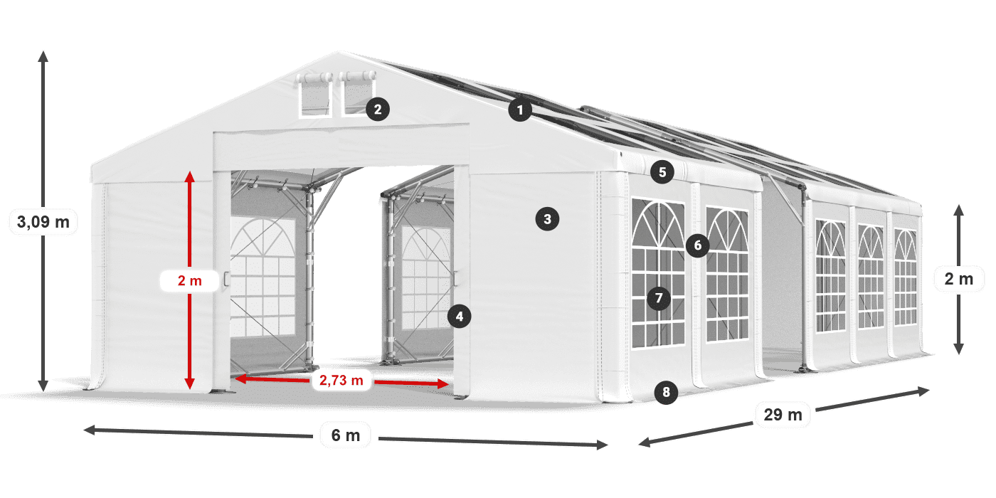 Krov: MS 580 PVC Zidovi: SD 500 PVC Legenda od 2 m