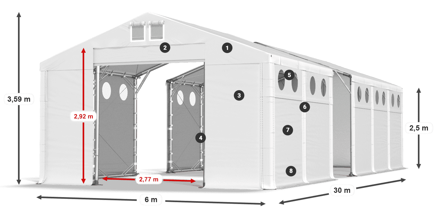 Krov: SD 560 PVC Zidovi: FR O 620 PVC legenda 2,5 m