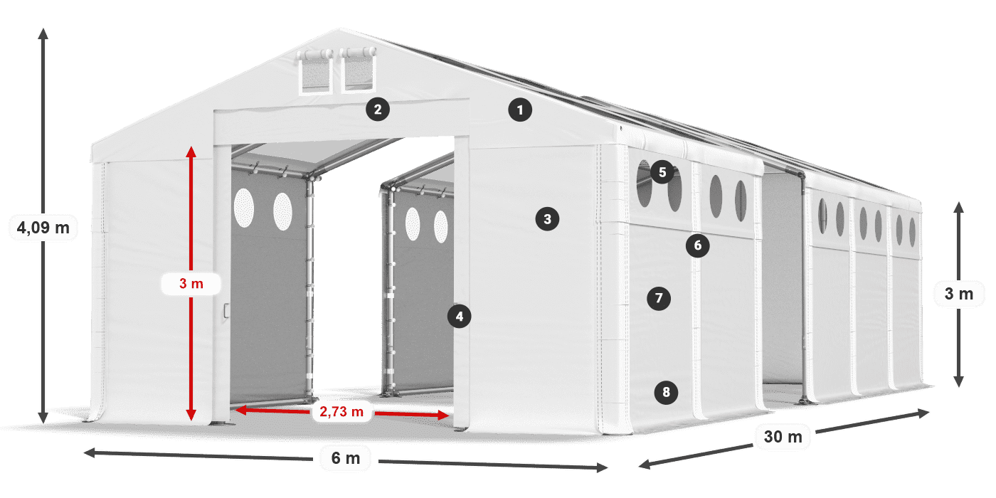Krov: MS T 580 PVC Zidovi: FR O 620 PVC Legenda od 3 m