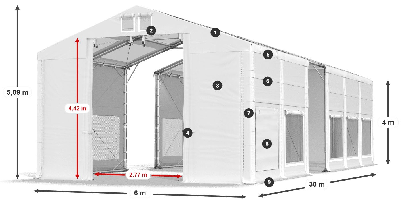 Krov: MS T 580 PVC Zidovi: SD M 500 PVC Legenda od 4 m