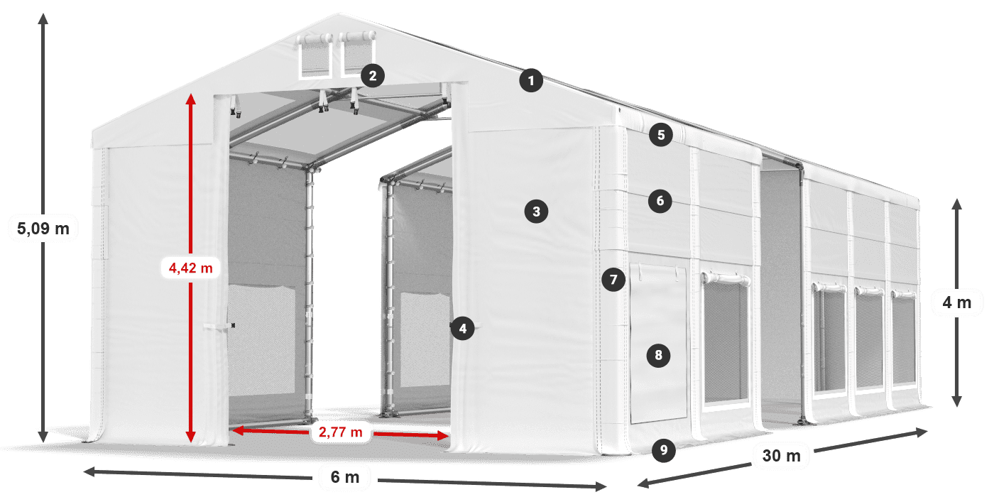Krov: MS T 580 PVC Zidovi: SD M 500 PVC Legenda od 4 m
