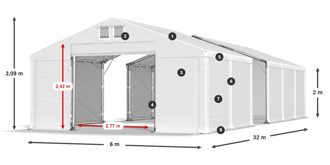 Krov: FR 620 PVC Zidovi: SD 500 PVC Legenda od 2 m