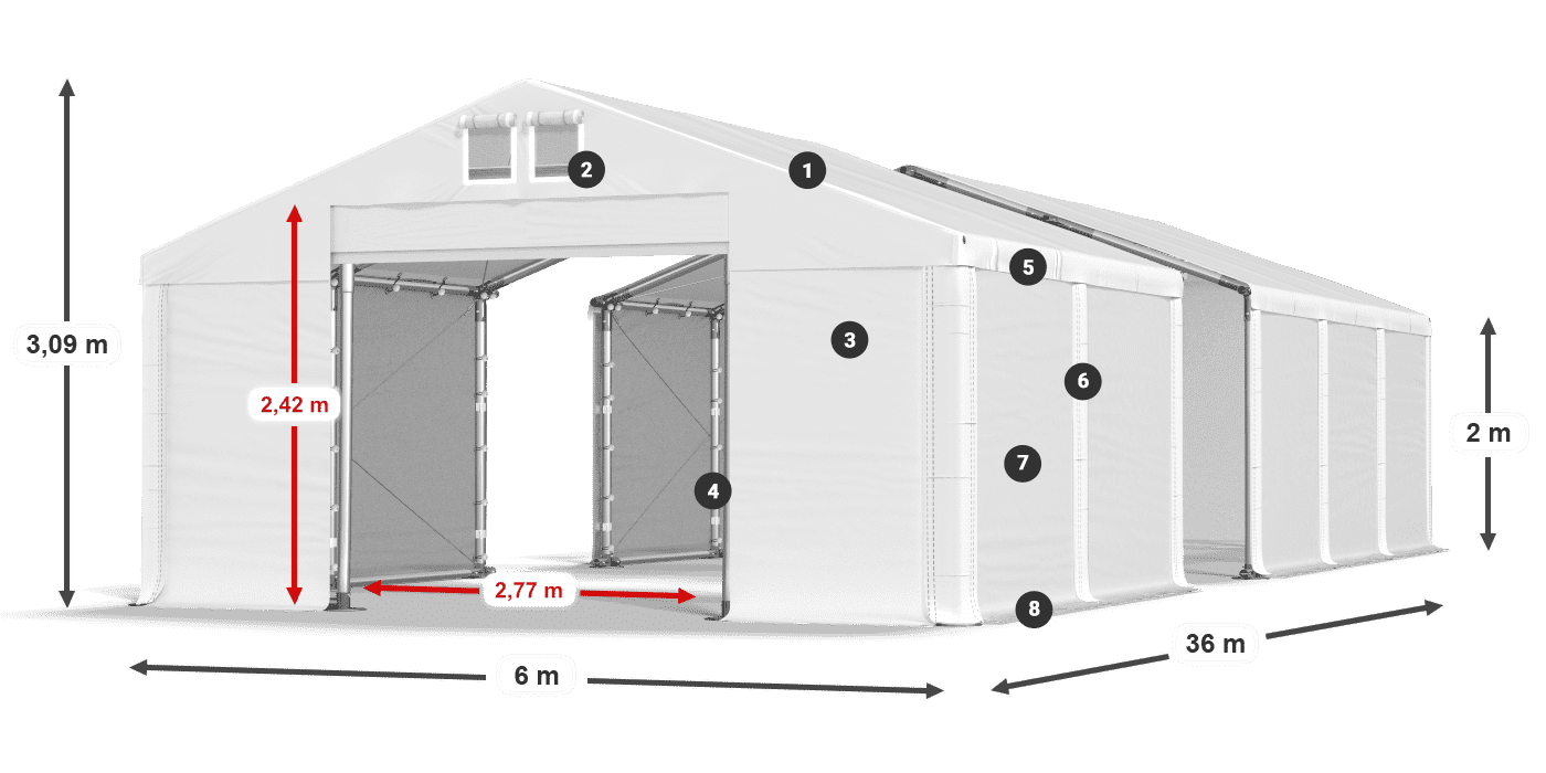 Krov: MS 580 PVC Zidovi: SD 500 PVC Legenda od 2 m