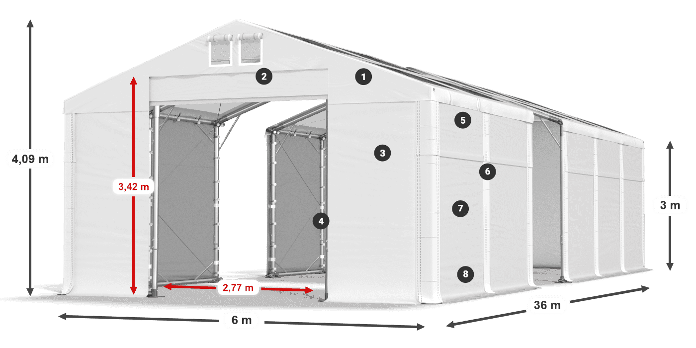 Krov: MS T 580 PVC Zidovi: SD 500 PVC Legenda od 3 m
