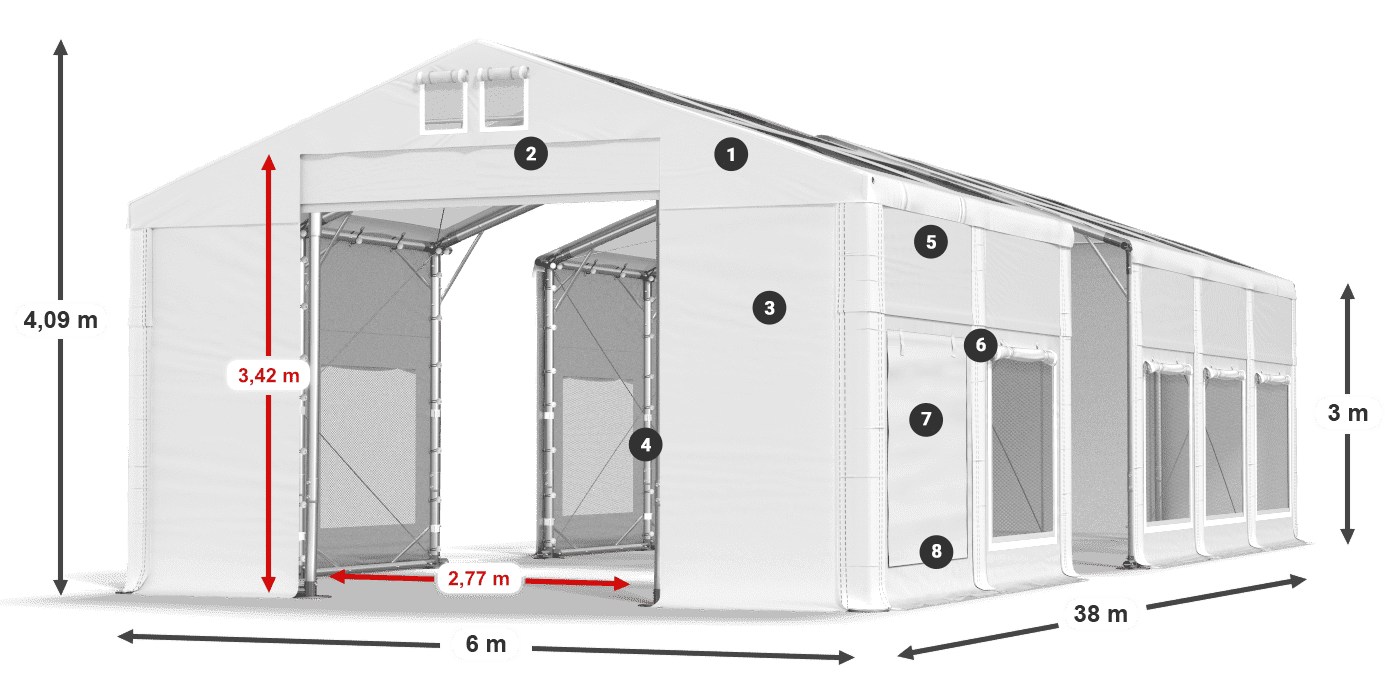 Krov: MS T 580 PVC Zidovi: SD M 500 PVC Legenda od 3 m