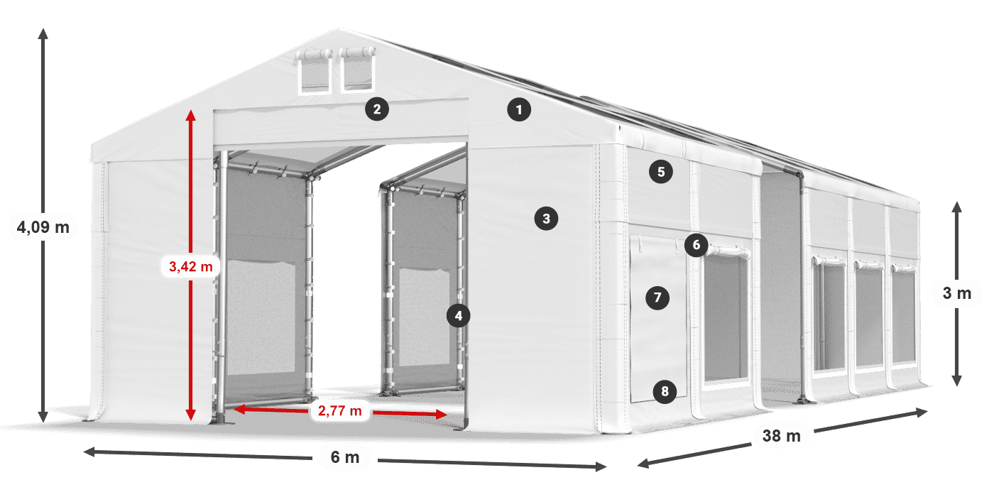Krov: MS T 580 PVC Zidovi: SD M 500 PVC Legenda od 3 m