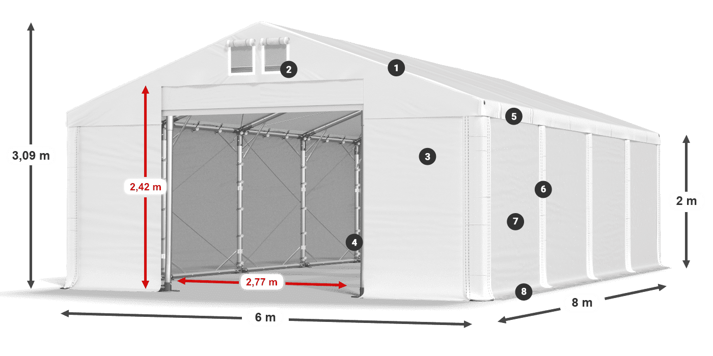 Krov: FR 620 PVC Zidovi: SD 580 PVC Legenda od 2 m
