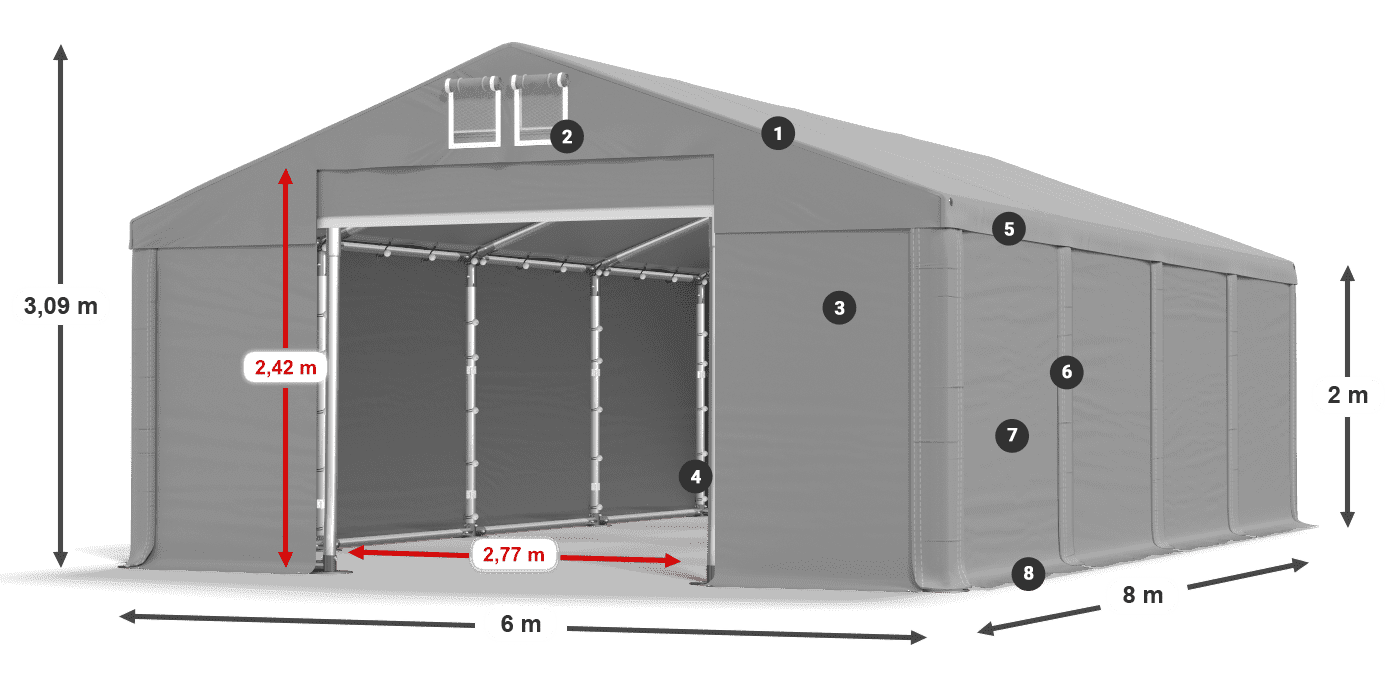 Krov: FR 620 PVC Zidovi: SD 580 PVC Legenda od 2 m
