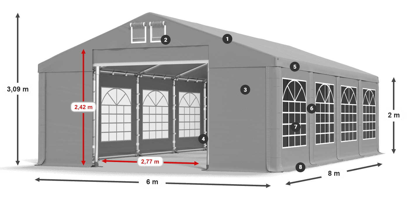 Krov: FR 620 PVC Zidovi: SD 500 PVC Legenda od 2 m