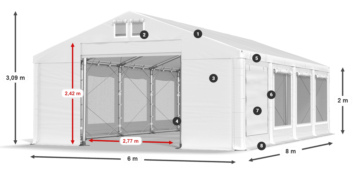Krov: MS 580 PVC Zidovi: SD M 500 PVC Legenda od 2 m
