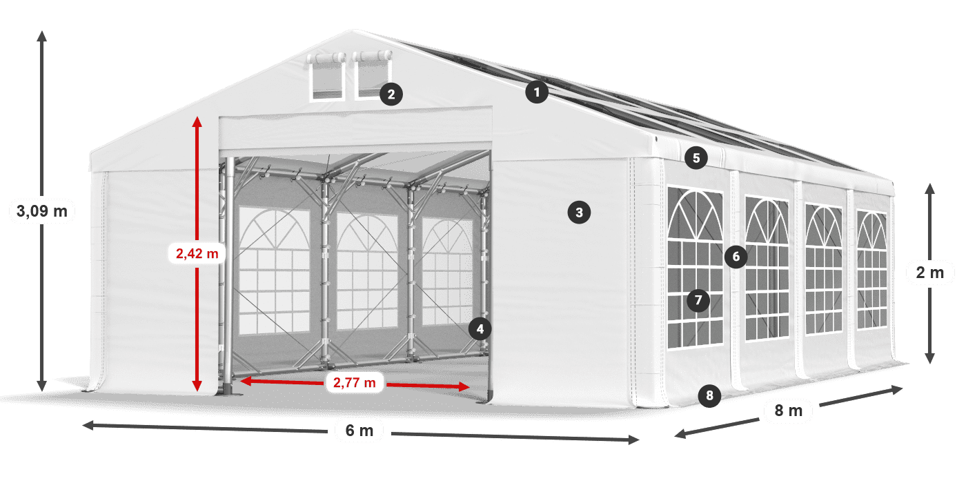 Krov: MS 580 PVC Zidovi: SD 500 PVC Legenda od 2 m