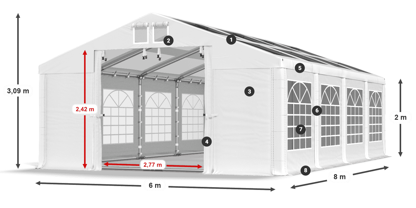 Krov: MS 580 PVC Zidovi: SD 500 PVC Legenda od 2 m