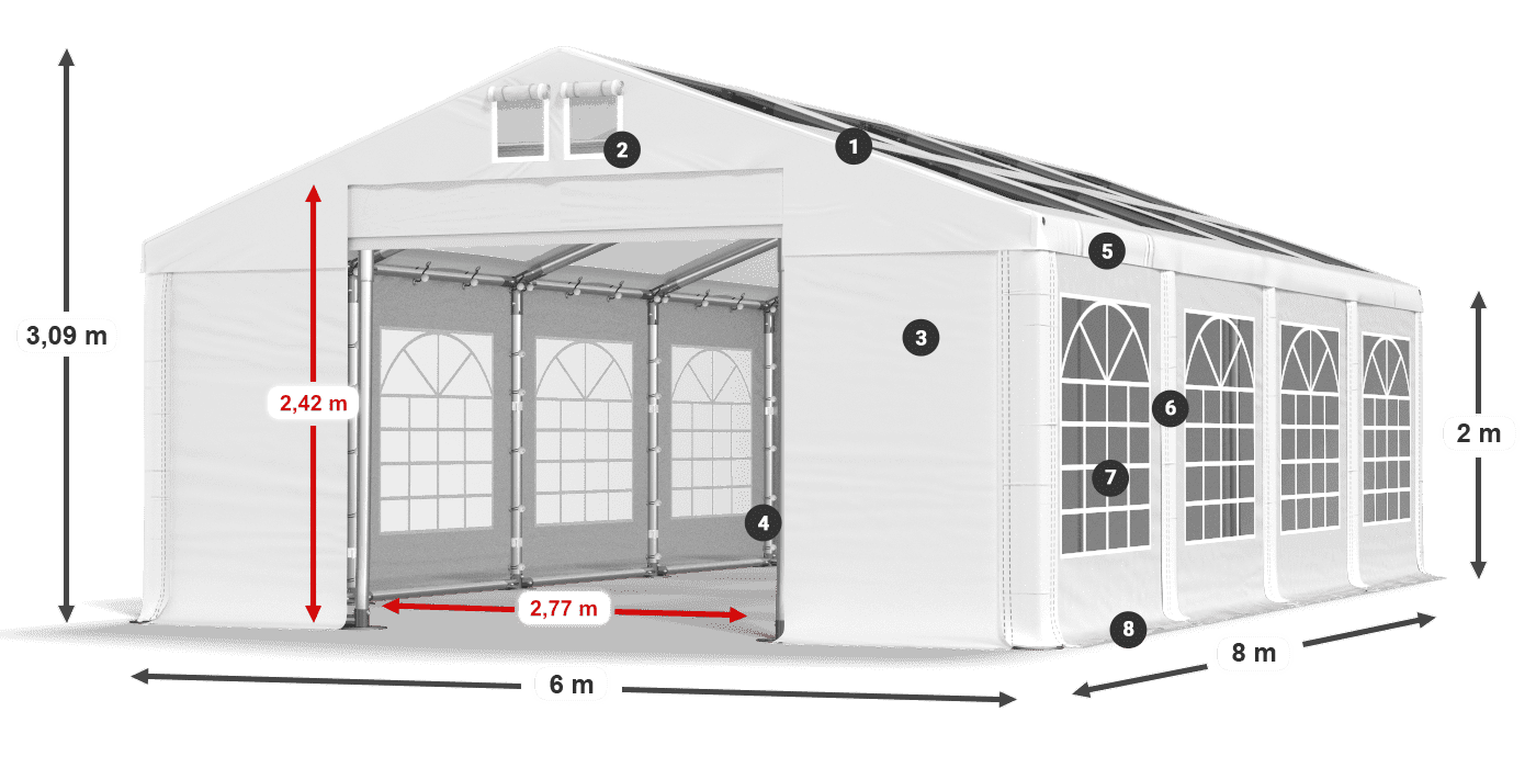 Krov: MS 580 PVC Zidovi: SD 500 PVC Legenda od 2 m