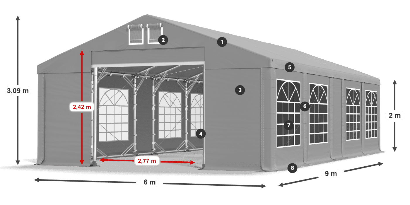 Krov: FR 620 PVC Zidovi: SD 500 PVC Legenda od 2 m