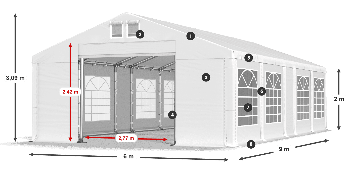 Krov: FR 620 PVC Zidovi: SD 500 PVC Legenda od 2 m