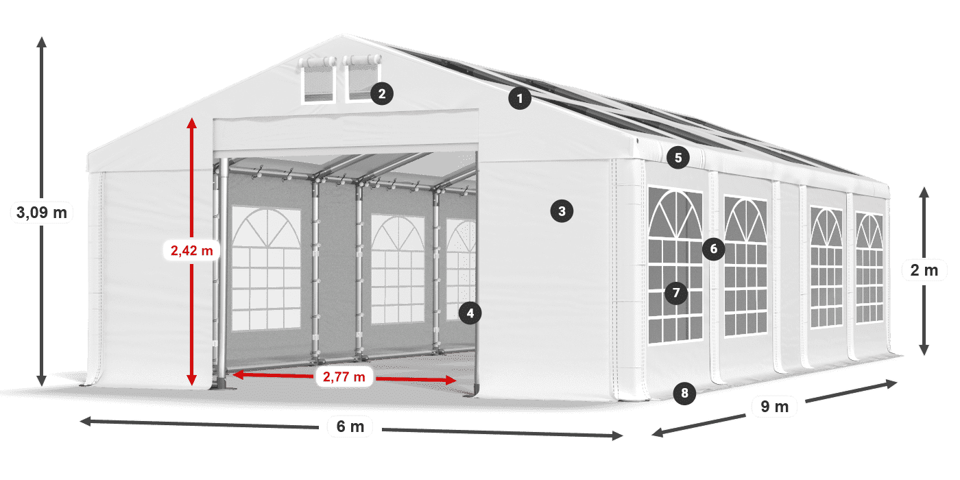 Krov: MS T 580 PVC Zidovi: FR 620 PVC Legenda od 2 m