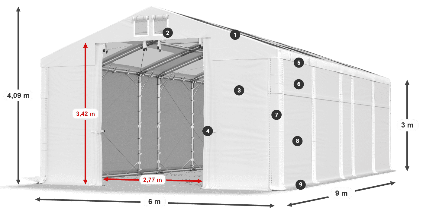 Krov: MS T 580 PVC Zidovi: SD 500 PVC Legenda od 3 m
