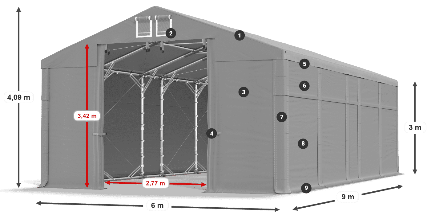 Krov: MS 580 PVC Zidovi: SD 500 PVC Legenda od 3 m