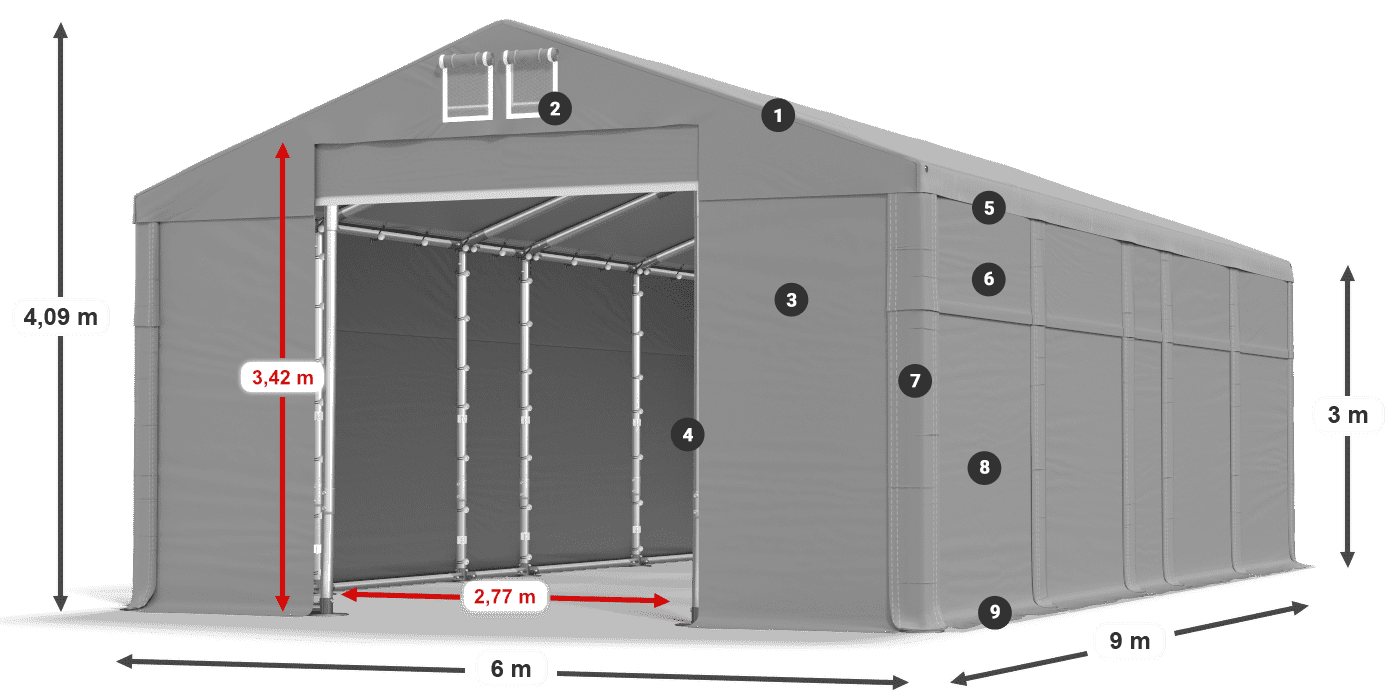 Krov: MS 580 PVC Zidovi: SD 500 PVC Legenda od 3 m