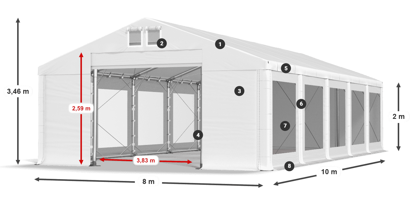 Krov: FR 620 PVC Zidovi: MS 580 PVC Legenda od 2 m