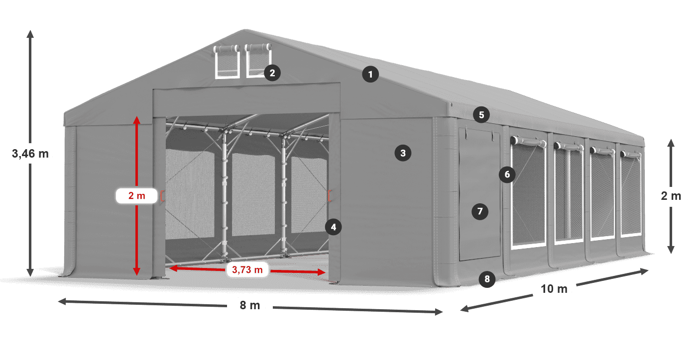 Krov: FR 620 PVC Zidovi: SD 500 PVC Legenda od 2 m