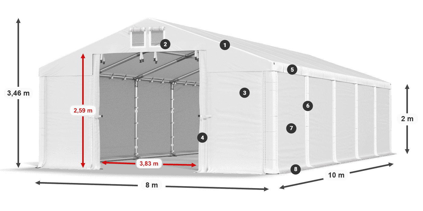 Krov: FR 620 PVC Zidovi: SD 500 PVC Legenda od 2 m