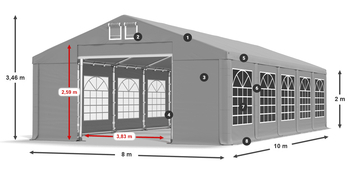 Krov: FR 620 PVC Zidovi: SD 500 PVC Legenda od 2 m
