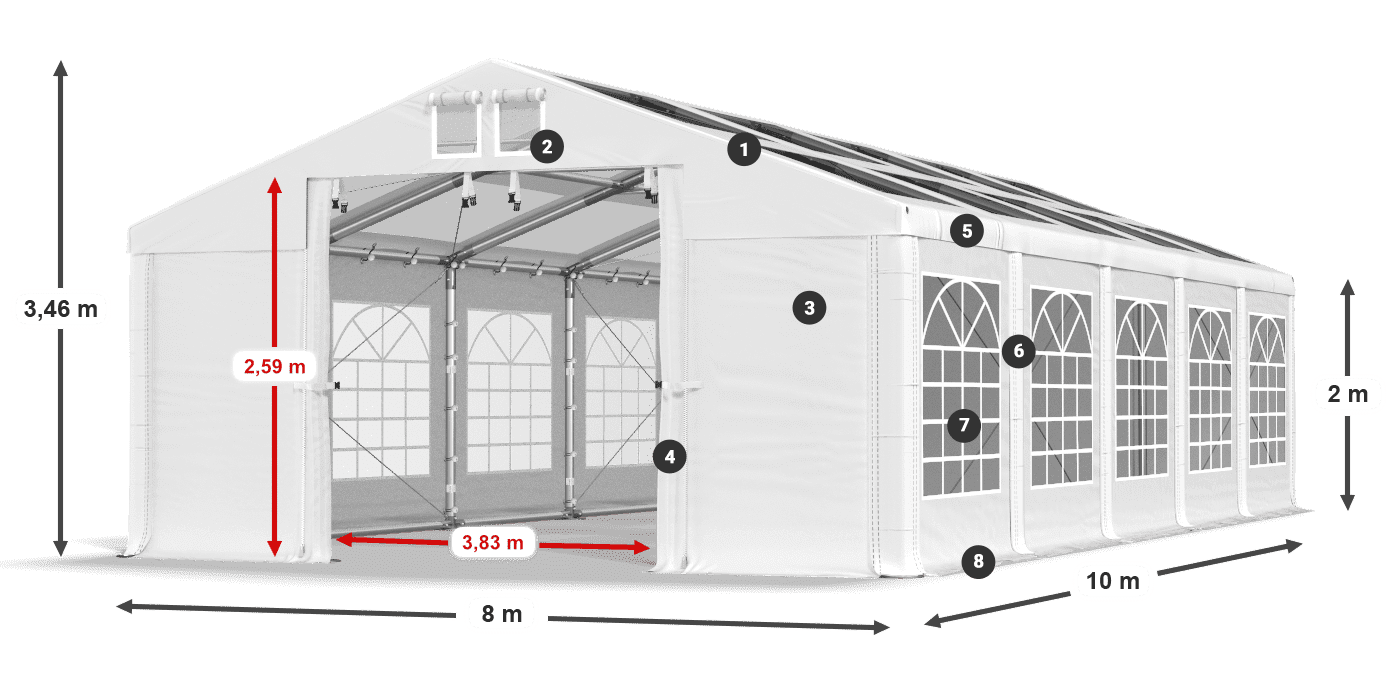 Krov: MS T 580 PVC Zidovi: FR 620 PVC Legenda od 2 m