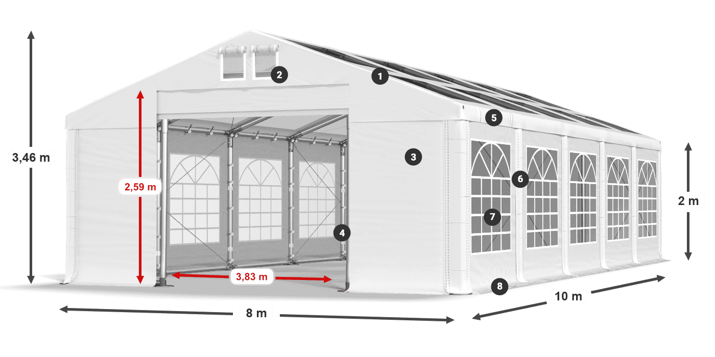 Krov: MS T 580 PVC Zidovi: FR 620 PVC Legenda od 2 m