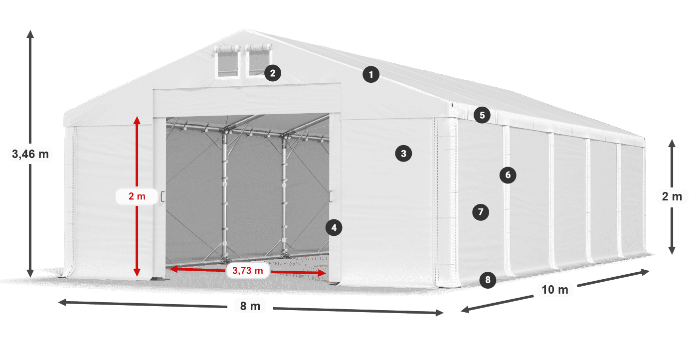 Krov: MS 580 PVC Zidovi: SD 500 PVC Legenda od 2 m