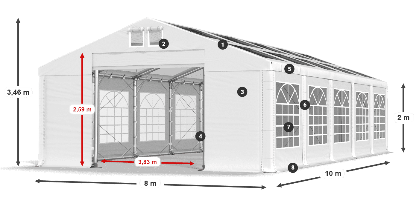 Krov: MS 580 PVC Zidovi: SD 500 PVC Legenda od 2 m