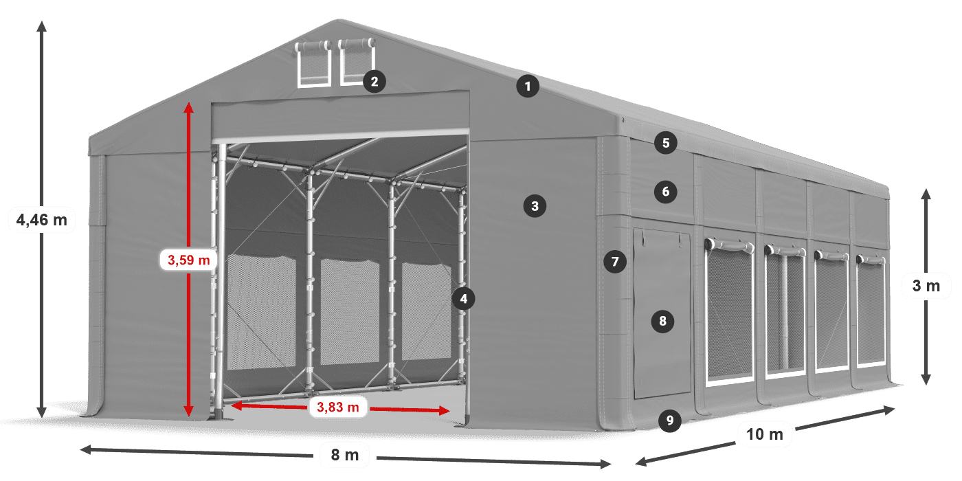 Krov: FR 620 PVC Zidovi: SD 500 PVC Legenda od 3 m