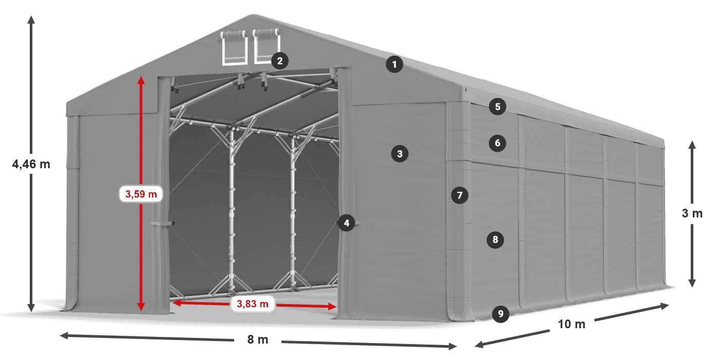 Krov: FR 620 PVC Zidovi: SD 500 PVC Legenda od 3 m
