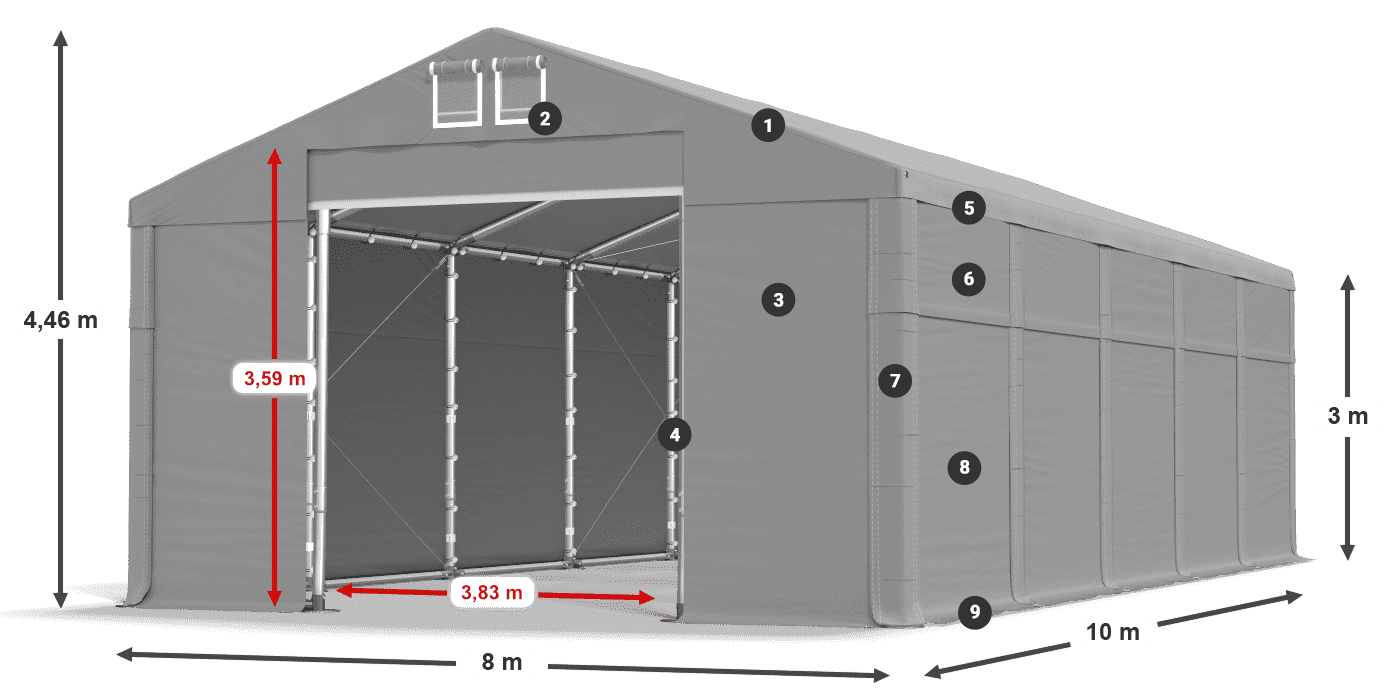 Krov: FR 620 PVC Zidovi: SD 500 PVC Legenda od 3 m