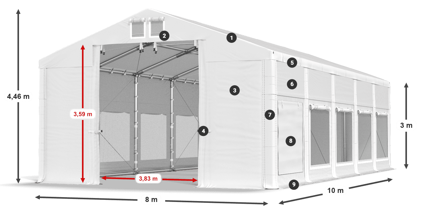 Krov: FR 620 PVC Zidovi: SD 500 PVC Legenda od 3 m