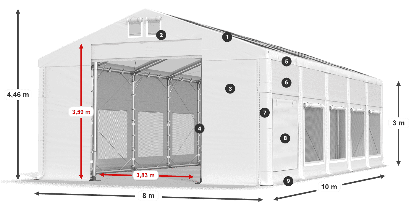 Krov: MS T 580 PVC Zidovi: SD M 500 PVC Legenda od 3 m