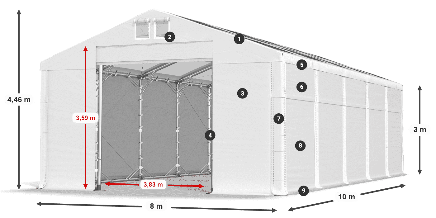 Krov: MS T 580 PVC Zidovi: SD 500 PVC Legenda od 3 m