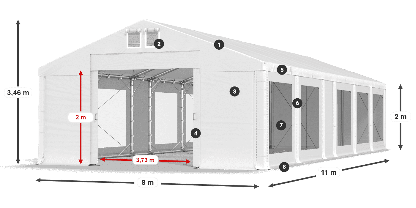 Krov: FR 620 PVC Zidovi: MS 580 PVC Legenda od 2 m