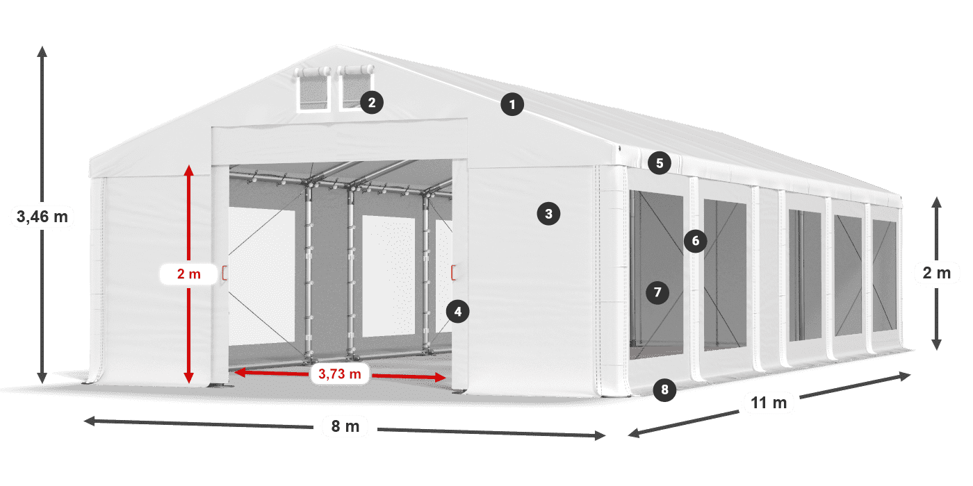 Krov: FR 620 PVC Zidovi: MS 580 PVC Legenda od 2 m