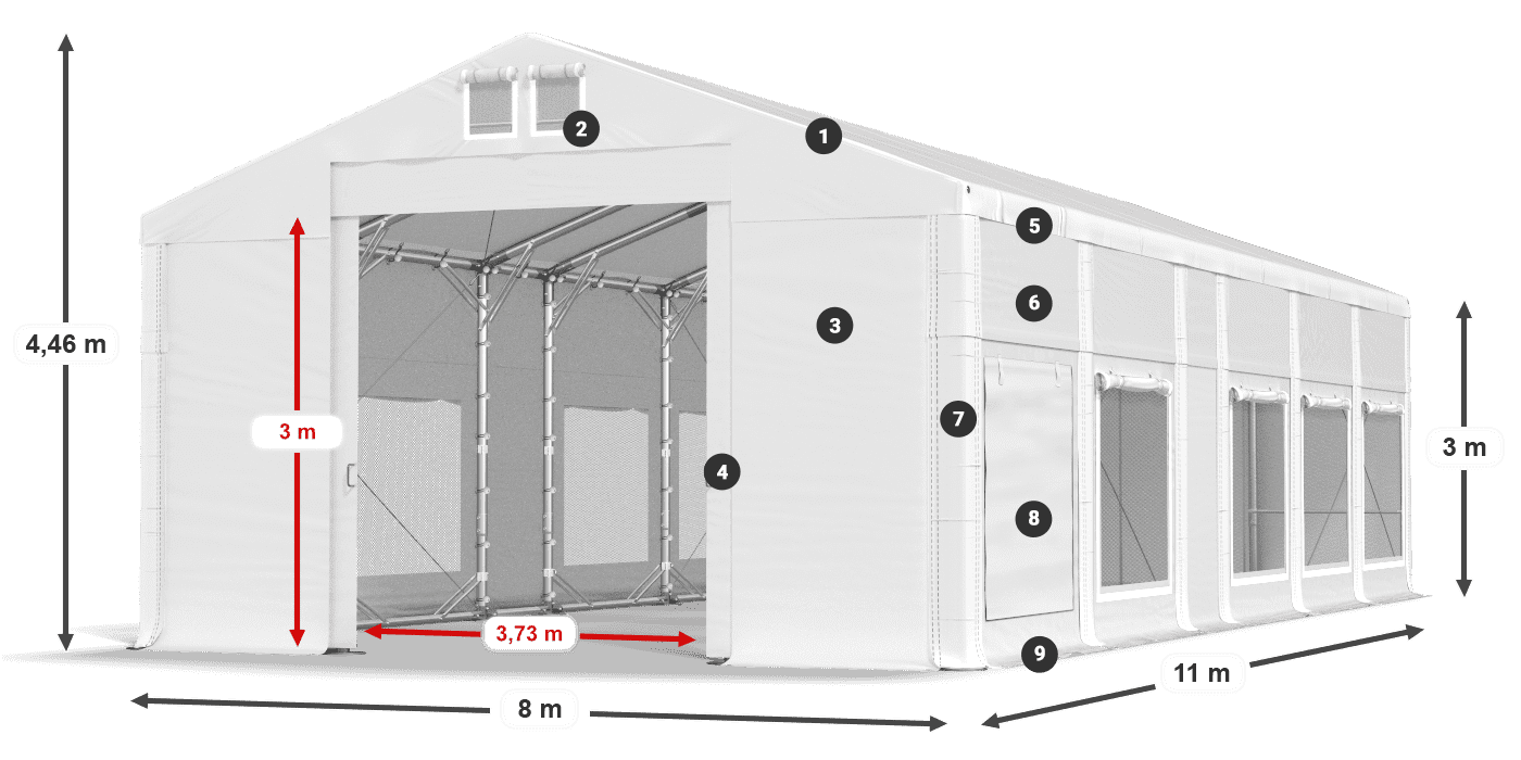 Krov: FR 620 PVC Zidovi: SD 500 PVC Legenda od 3 m