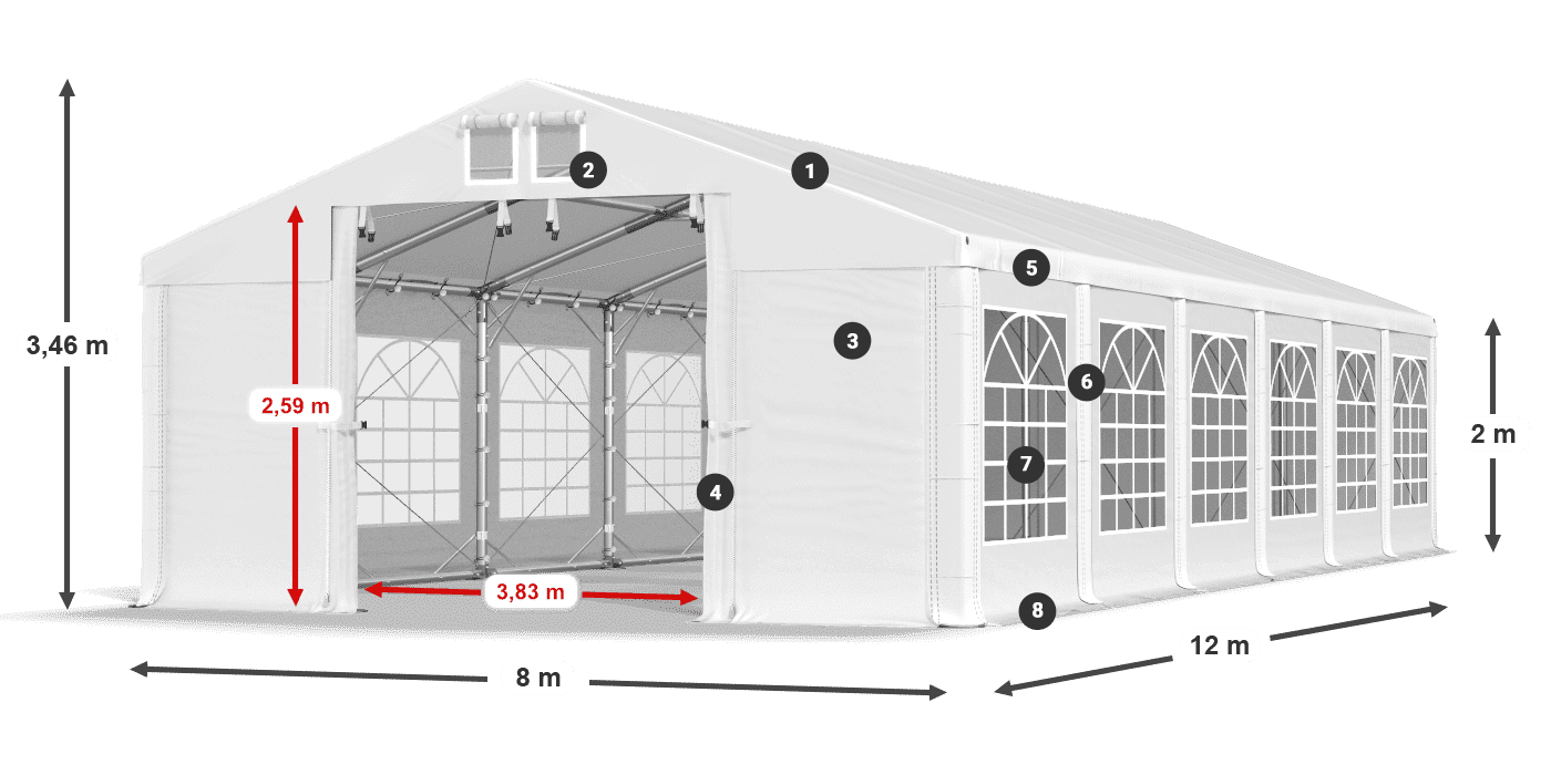 Krov: FR 620 PVC Zidovi: SD 500 PVC Legenda od 2 m
