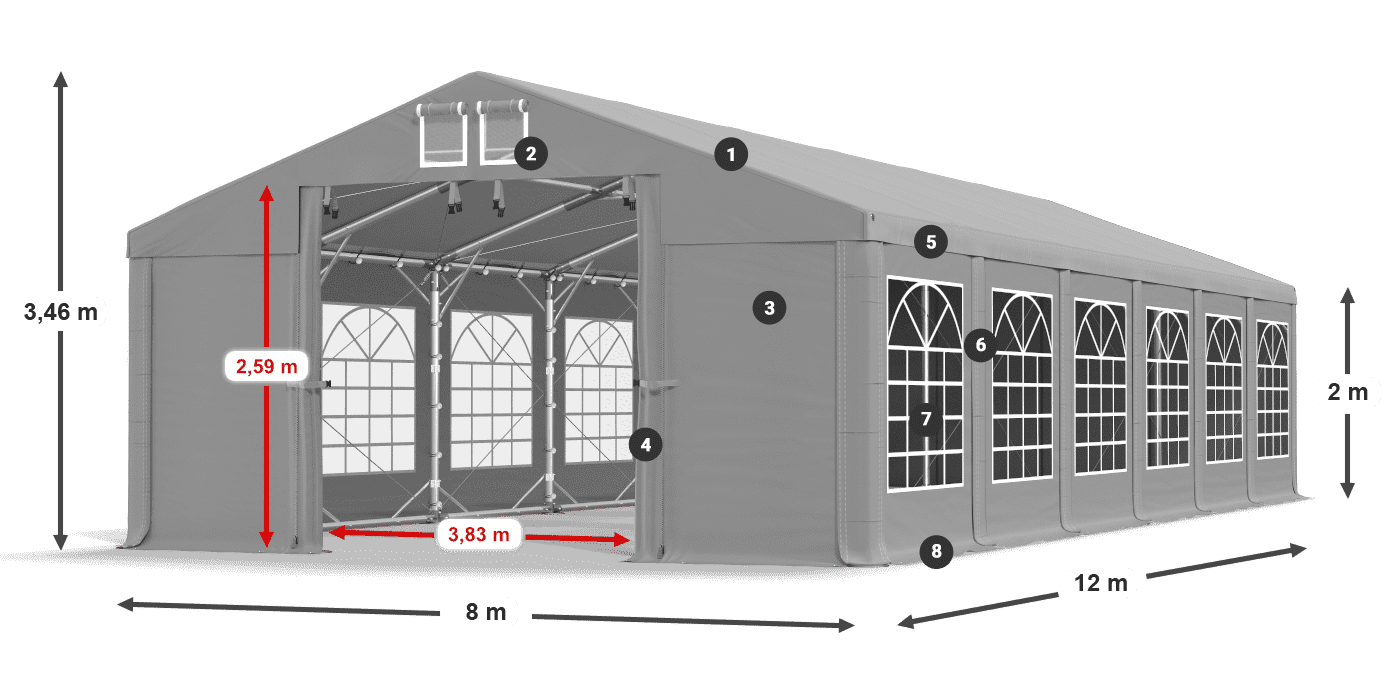 Krov: FR 620 PVC Zidovi: SD 500 PVC Legenda od 2 m