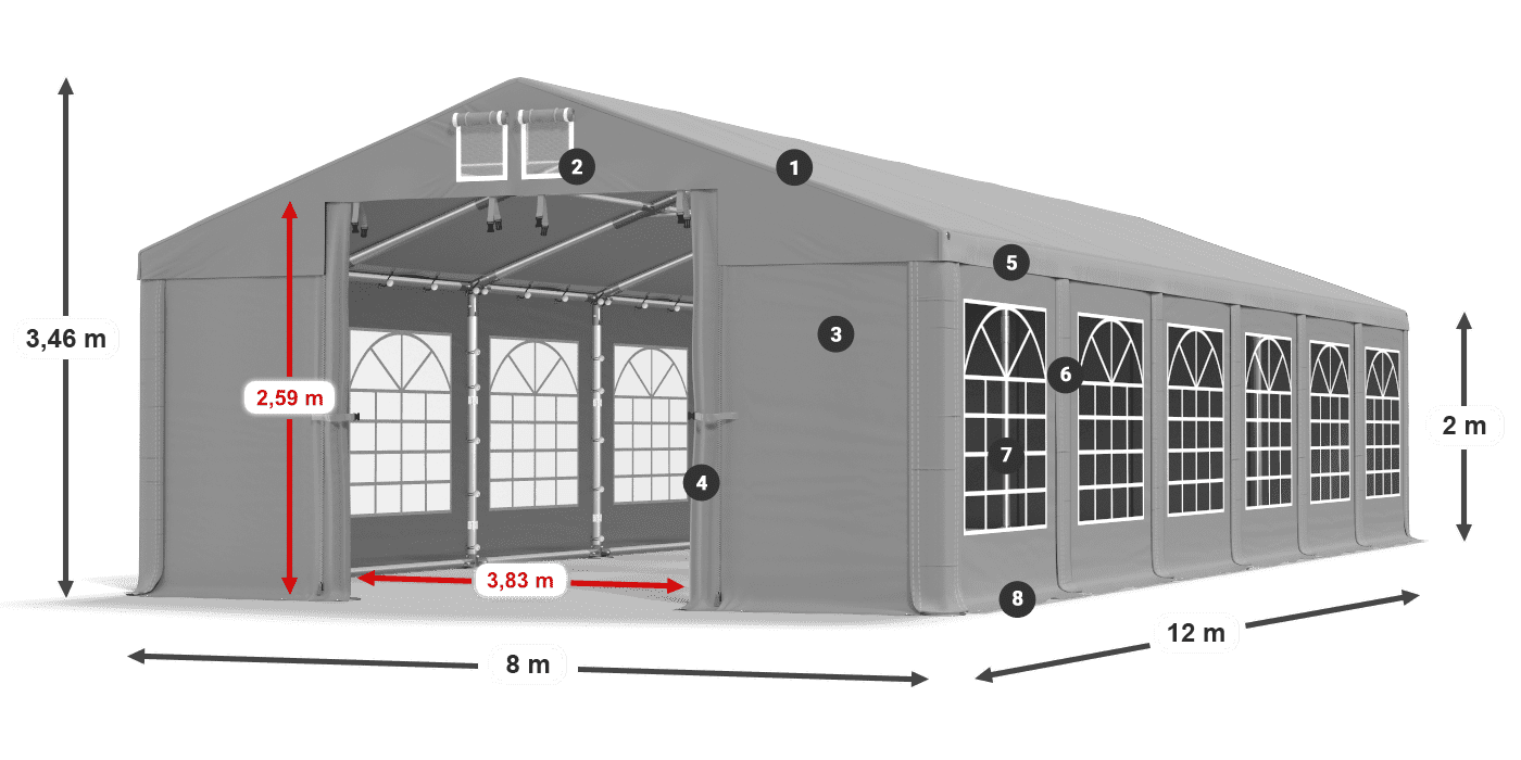 Krov: FR 620 PVC Zidovi: SD 500 PVC Legenda od 2 m